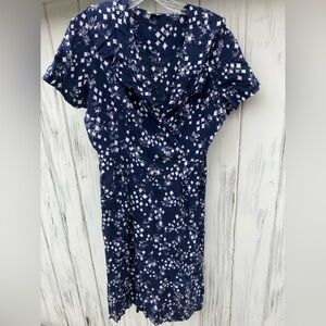 Vintage 60’s Kerrybrooke Navy and White Women's Dress Sears and Roebuck Bust 38”